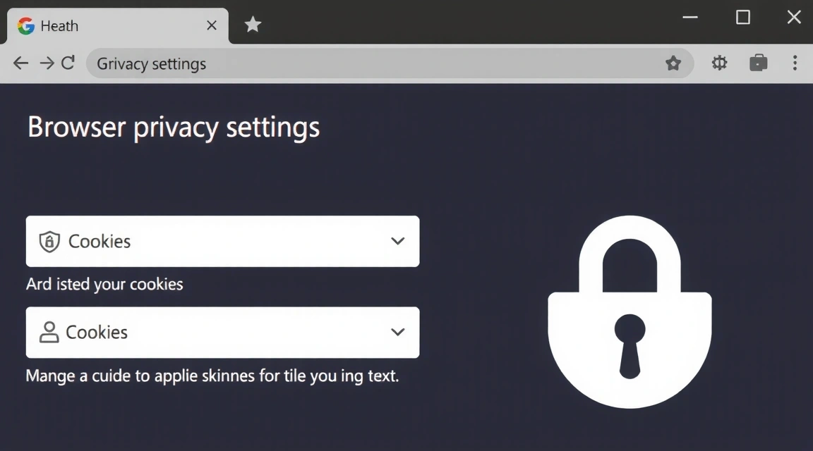 Ilustrace nastavení soukromí v prohlížeči, symbolizující správu cookies